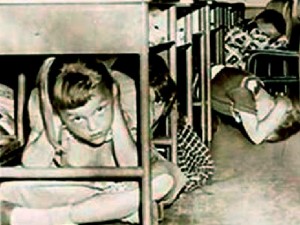 School desks and nuclear bombs, From GoogleImages